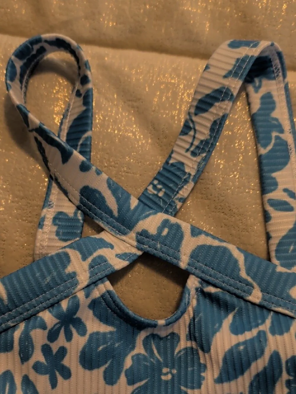 abercrombie kids Blue and White Floral Two-Piece Swim Set